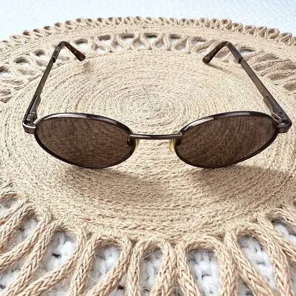 Ralph Lauren Vintage Mini Round Oval Brown Lens Metal Frame Y2K 90s Sunglasses - Picture 5 of 10
